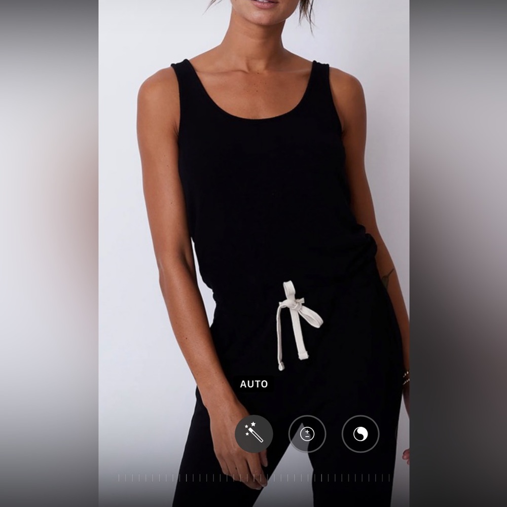 Monroe  black super soft tank jersey jumpsuit romper
